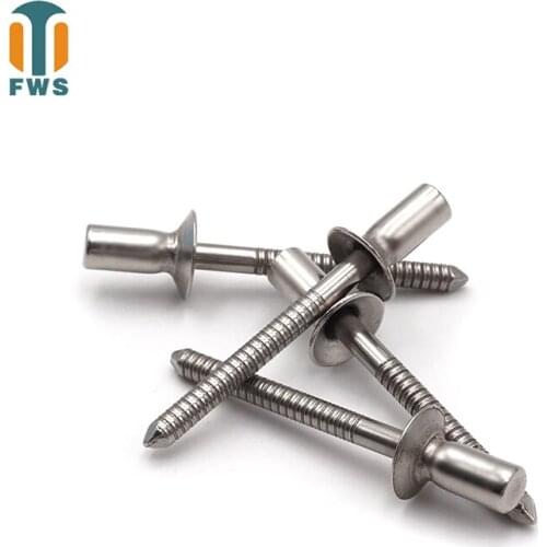 100PCS M4.8*(6-30)mm Stainless Steel Countersunk Head Closed Type Mandrel Blind Rivet Nail Pop Rivets for Furniture Car Aircraft