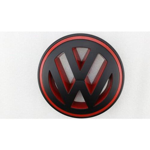 150mm Matt Black Red Front Grill Car Logo Badge Replacement Emblem for VW Volkswagen Passat CC Golf MK5