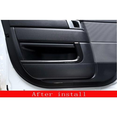 Carbon Fiber Style ABS For Land Rover Range Rover Sport RR Sport 2014-2017 Car Inner Door Decoration Strips Trim Accessory