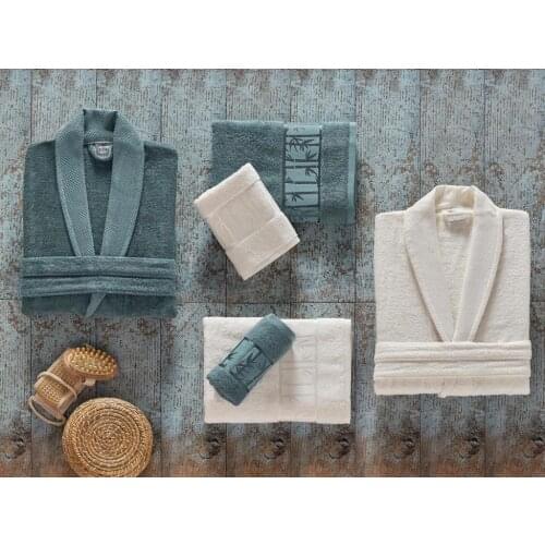 Arliva Bamboo Family Bathrobe Set Cream Oil