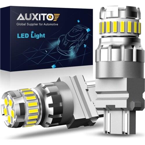 AUXITO 2x T25 LED Canbus 3157 3156 3057 P27/7W LED Bulb Car Rear Brake Lights DRL Parking Signal Lamp 12V Amber Yellow White Red