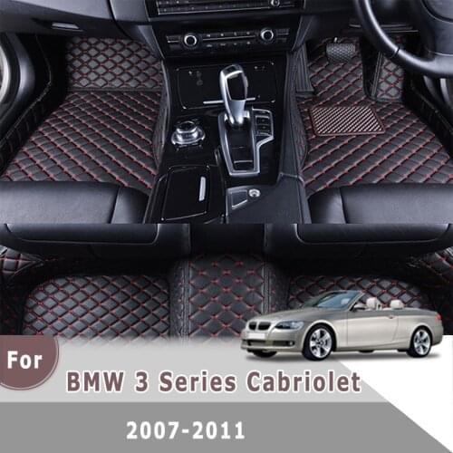 RHD Custom Car Floor Mats For BMW 3 Series Cabriolet 2011 2010 2009 2008 2007 Auto Foot Pads Automobile Interior Parts Carpet