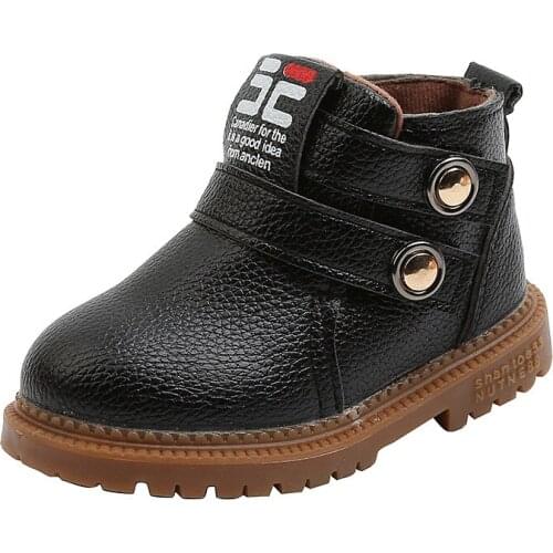 CUZULLAA Kids Winter Short Boots With Fur Girls Boys Warm Shoes Children Boots Plush Boys Martin Boots Soft Bottom