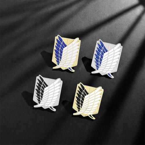 'Attack ON Titan' Enamel Pin Eren Jaeger Mikasa Ackerman Jiyuu No Tsubasa Cartoon Cartoon Brooch Lapel Badge Gift Wholesale