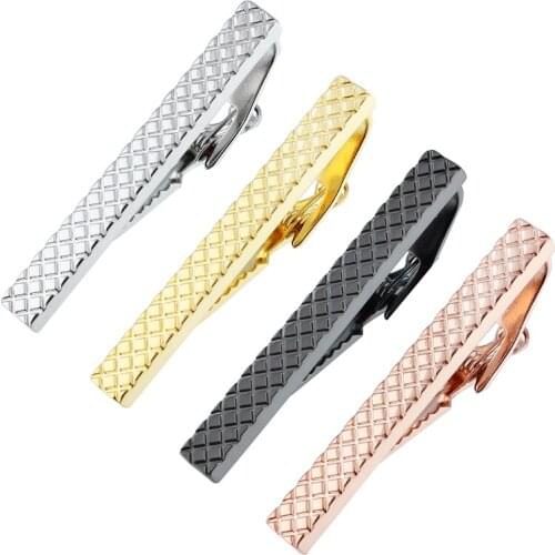 HAWSON Simple 4 Colors Designs Tie Clips for Men Fashion Luxury Wedding Shinny Tie Bar Pin
