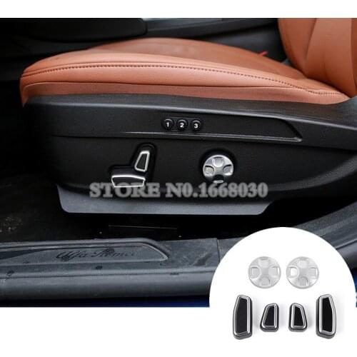 ABS Inner Car Seat Adjustment Button Trim Cover 6pcs For Alfa Romeo Stelvio 2017-2020 Car accesories interior Car decoration