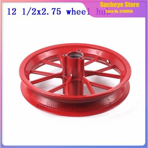 Red 12 1/2x2.75 Front and Rear aluminum rim wheel hub use 12 1/2*2.75 tire for Razor Dirt Bike Rocket MX350 MX400 Mini Dirt bike