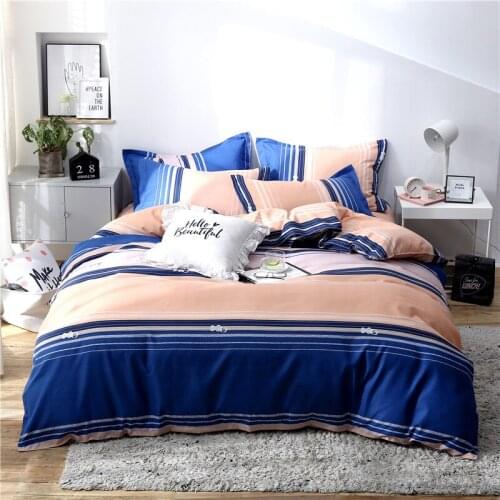 Broad Line Bedding Set Duvet Cover Set Pillowcase Home Textiles 2/3pcs Bed Linen King Queen Size Dropship