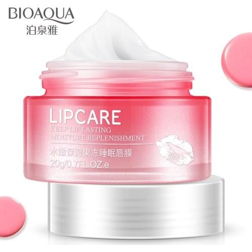 BIOAQUA Strawberry Lip Sleeping Mask hydrating makeup Exfoliator Lips Balm Moisturizer Nourish natural Lip Plumper Skin Care