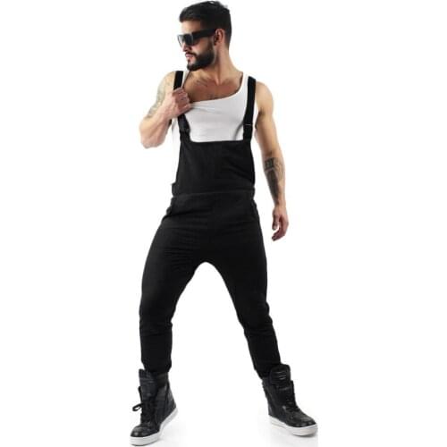 2021 Men Bib Pants Solid Color Casual Jumpsuits Streetwear Jogger Multi Pockets Fashion Suspenders Cargo Overalls Plus Size 3XL
