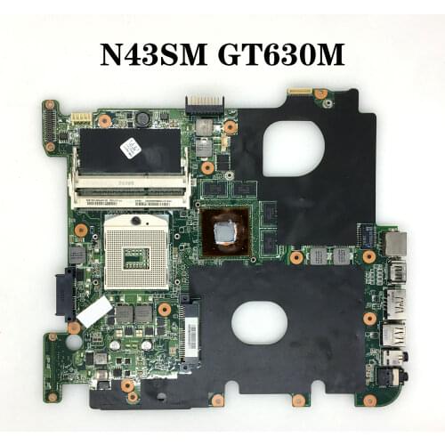 N43SM Laptop Motherboard GT630M Video Chip N43SL N43S N43SN N43SM 2G Motherboard for asus