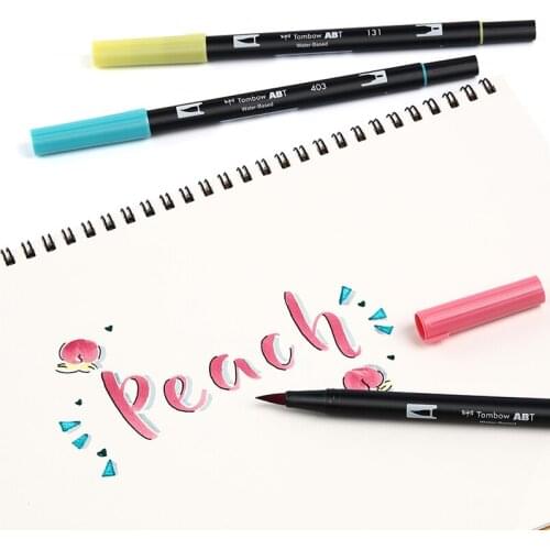 Japanese Dragonfly ABT New 12-color Double-headed Soft Brush Can Be Smudged Mixed Color Swash Watercolor Pen