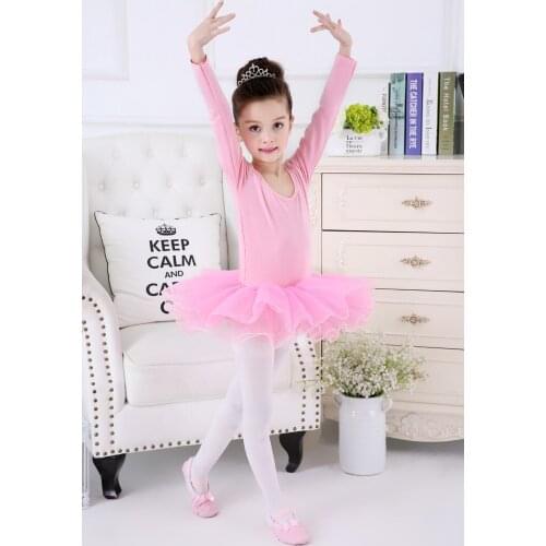 2017 New Arrival Children Ballet Tutu Dress Long sleeved Spandex Ballet Costumes Kids Girl Ballet Dress for Children