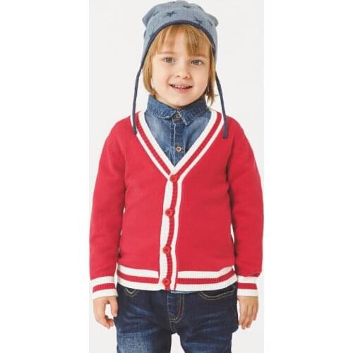 New Baby Knitted Cardigan Geometric Autumn Boys Girls Sweaters Children Cotton Casual Clothing Outerwear kids V-neck sweater