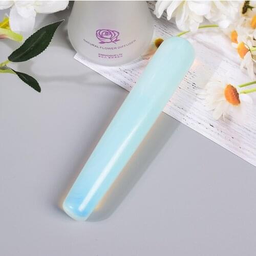 Opalite Massage Stick Face Body Eye Crystal Mineral Stone Massager Acupuncture Pen Health Skin Care Gua Sha Detox Lifting Wand