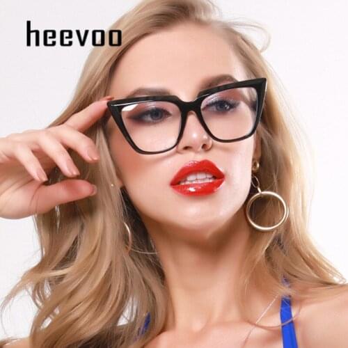 Cateye Glasses Frame Women Fashion Ladies Eyeglasses Frame Rivet Brand Designer Optical Eyeglasses Fashion Computer Glasses
