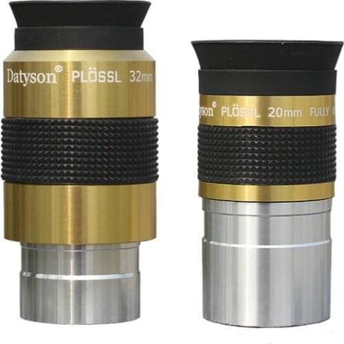 1.25inch Plossl 50 Degree Telescope Eyepiece 20mm/32mm HD Optical Glass Lens with FMC Green Film for Astronomical Telescopes