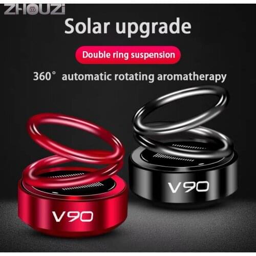 Car Air Freshener Car Aromatherapy Solar Auto Rotation Double Ring Scent Decor Decoration For Volvo V90 Auto Accessories
