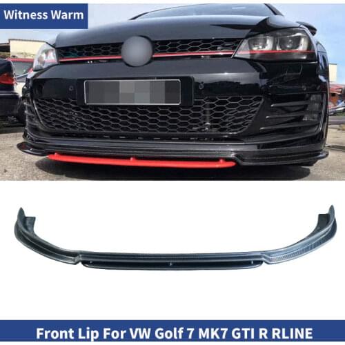 Front Bumper Spoiler Protector Plate Lip Body Kit Carbon Fiber Car Decorative Strip Chin Shovel For Volkswagen Golf 7 G-ti