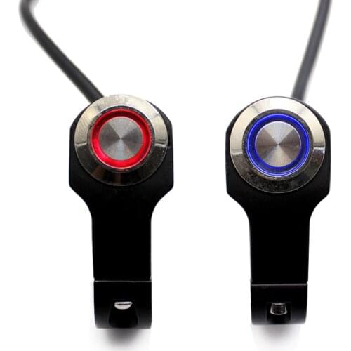Luminum 22mm Motorcycle Switches ATV Scooter Handlebar Headlamp Hazard Fog Light Switch ON-OFF Manual-return Button LED