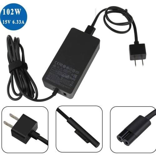 102W Microsoft Surface Book 2 Charger Surface Book Portable Charger 15V 6.33A for Surface Laptop & Surface Pro 4/Pro 2017