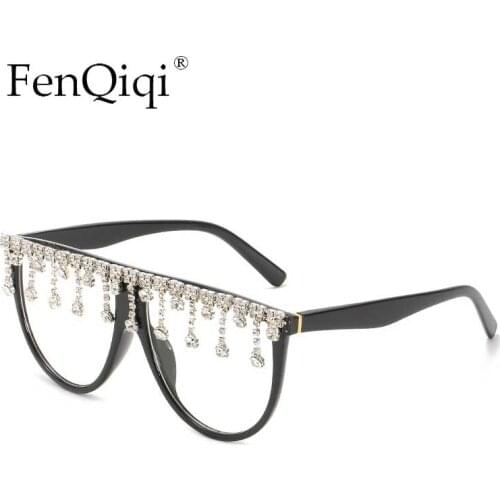 Luxury Brand Designer Rhinestone Sunglasses Vintage Tassel Diamond Handmake Sunglasses Frame Sun Glasses For Female Ladies