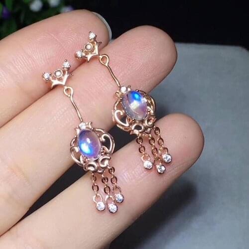 The Best Gift for Your loved wife Natural and Real Moonstone earrings Fashion MoonstoneEarring 925 sliver Earring