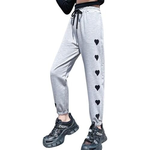 Girls Sport Pants Heart Pattern Pants Girl Casual Style Pants For Children Spring Autumn Kids Clothing 6 8 10 12 14