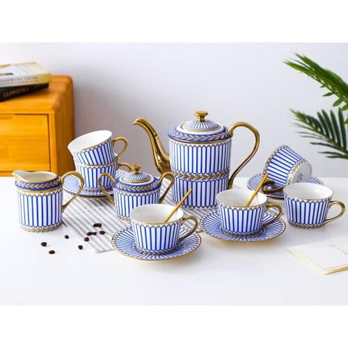 Titanium China Coffee Set British-Style Ceramic Afternoon Tea Tea Cup and Saucer European-Style Coffee Mug Set