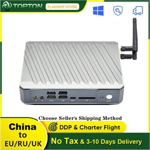 TOPTON 10TH Gen Gaming Mini PC Nuc Box Intel Core i7-10510U i5 Max 64GB DDR4 1TB NVMe SSD Desktop Computer 2 Lans RS232 WiFi BT
