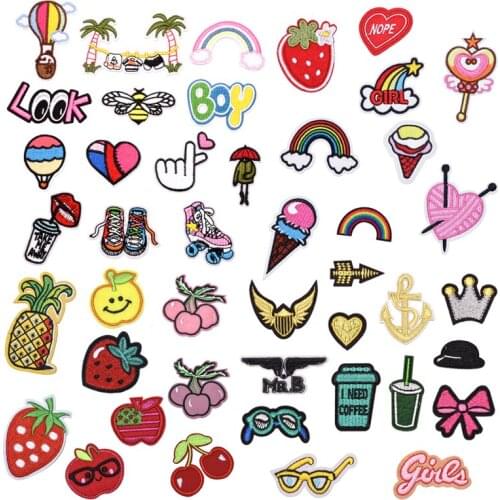 Pineapple Skating Shoes Ice Cream Embroidered Applique Cute Patches Fabric Garment DIY Apparel Accessories Badges Strawberry
