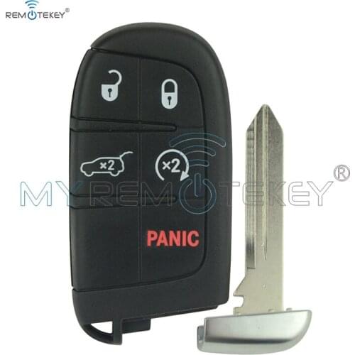 Remtekey M3N-40821302 4+1 button replacement smart case cover shell for Dodge Durango 2014 2015 2016