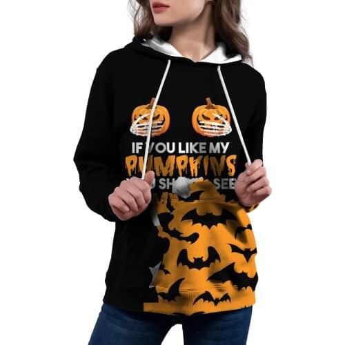 Angry Goldfish Halloween Fun Gift Pullover Female Sweatshirt Loose Fear Pumpkin Head 3D Print Women Hoodies S-4XL
