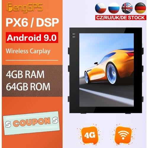 10.4 Inch Car Stereo for Porsche Macan 2017-2020 DVD Player Multimedia Android 9.0 Radio Tesla Style Headunit Wireless Carplay