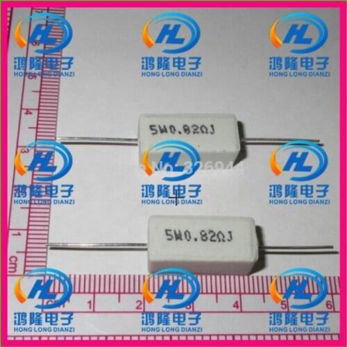 10pcs/lot) 5W 0.82 ohm +/-5% / 5W 0.82R ohm 5% / 5W 0.82RJ