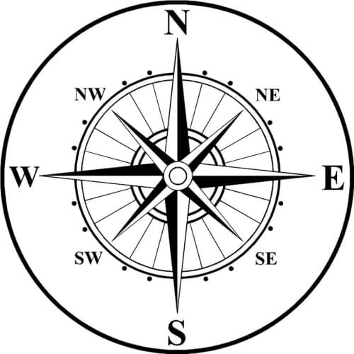 15cm*15cm NSWE Originality Nautical Rose Compass Waterproof Vinyl Decal Car Sticker S6-3520