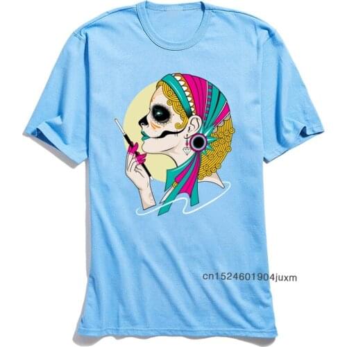 2018 Hot Sale Men Tshirt Day Of The Dead Custom Tops Woman T Shirt Cotton Short Sleeve Crazy T-Shirt Crew Neck Tees Mexico Style