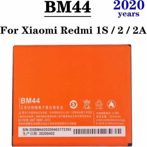 2020 BM44 Battery For Xiaomi Redmi Hongmi 1S / 2 / 2A Phone Battery High Quality 2200mAh Smartphone Replacement Batteries