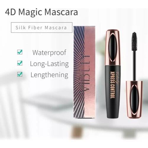 4D Silk Fiber Lashes Mascara Waterproof Long-lasting Lengthening Mascara Black Thick Eyelash Extension Rimel 4D Lashes Cosmetics