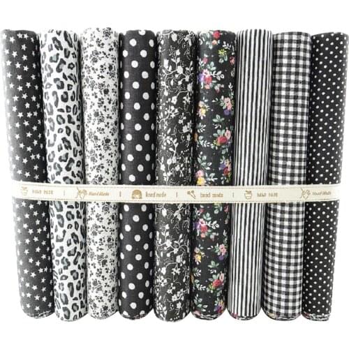 9PCS Floral Printed Cotton Fabric Sewing Cloth for DIY Patchwork