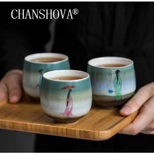 CHANSHOVA 100ml Traditional Chinese Style Handmade Handpainted Ceramic teacup coffee cup China Porcelain tea set H394