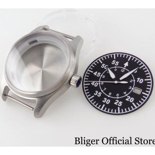 BLIGER fit NH35A NH36A Brushed 39MM Brushed 200 Waterproof Diving Watch Case Luminous Black Dial Hand Set