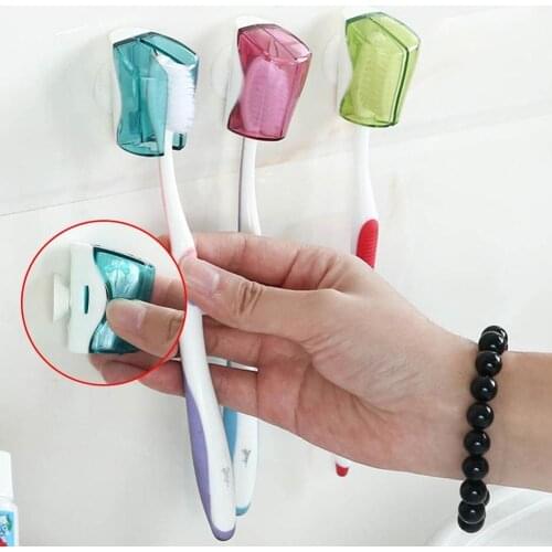 3 Piece/Set Suction Cup Toothbrush Holder Toothbrush Home Storage Rack Supplies Bathroom Product Mount Wall Cover Y1V2