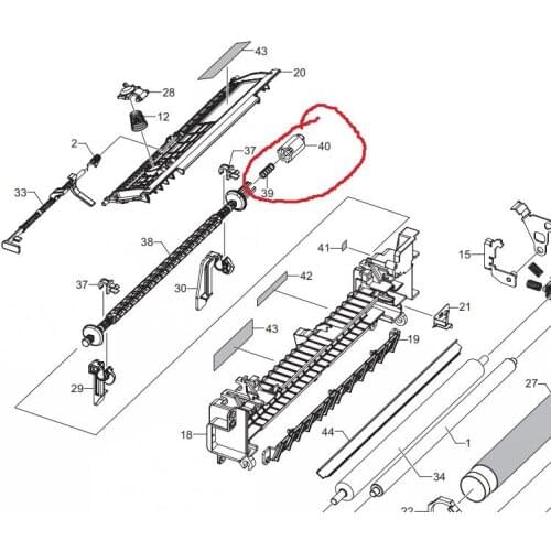 JC61-01647A : HOLDER-M-SHAFT FUSER = 39+ 40