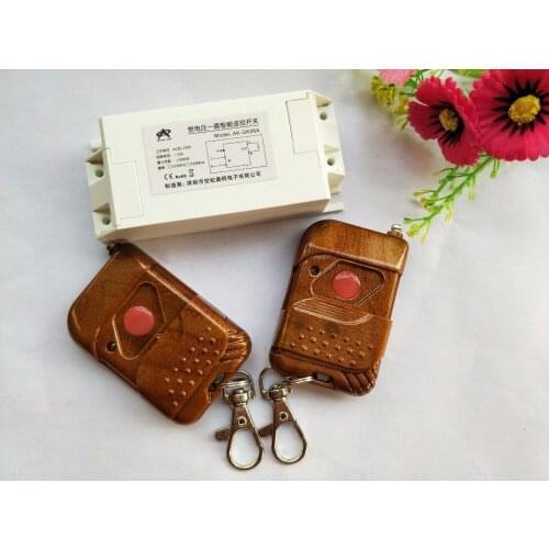 GK06 RF Remote Control Switch AC 85V 110V 220V 1CH 10A Relay wireless Light Remote Switch Receiver 2 X Transmitter COM NO NC
