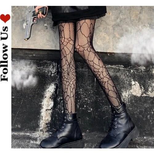 Dark Wind Pantyhose G Sexy Fishnet Black Silk Spider Web Stockings Spring and Autumn Thin Pattern Bottoming Tights Pantyhose Ins