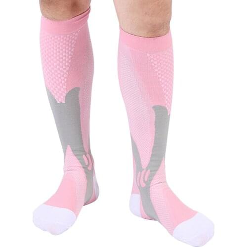 USHINE Compression Stockings Solid Color Veins Knee Stockings High Relief For Leg Stretchy Pressure Circulation Unisex Sock