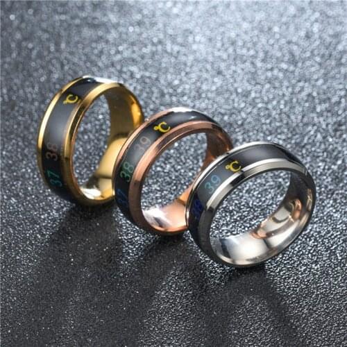 Fashion Intelligent Thermometer Temperature Measuring ringFor Men Woman Personality Jewelry Wedding Creative Christmas Gifts
