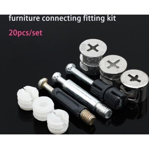 20pcsThickening 3 in1 Furniture Connecting Hardware Set Cam Screw Eccentric Wheel Nut Cam Lock Nut for Wardrobe Splicing Cabinet