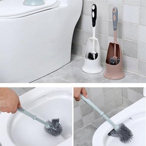 Toilet brush set no dead angle home wash toilet brush long handle soft hair free punch cleaning